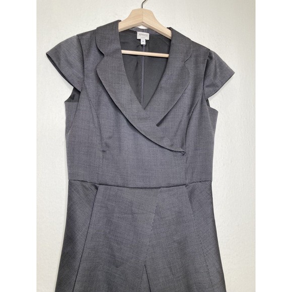 GIORGIO ARMANI Italy Wool Silk Blend Gray Cap Sleeve Dress 42 US 6 $1049 - Picture 3 of 12
